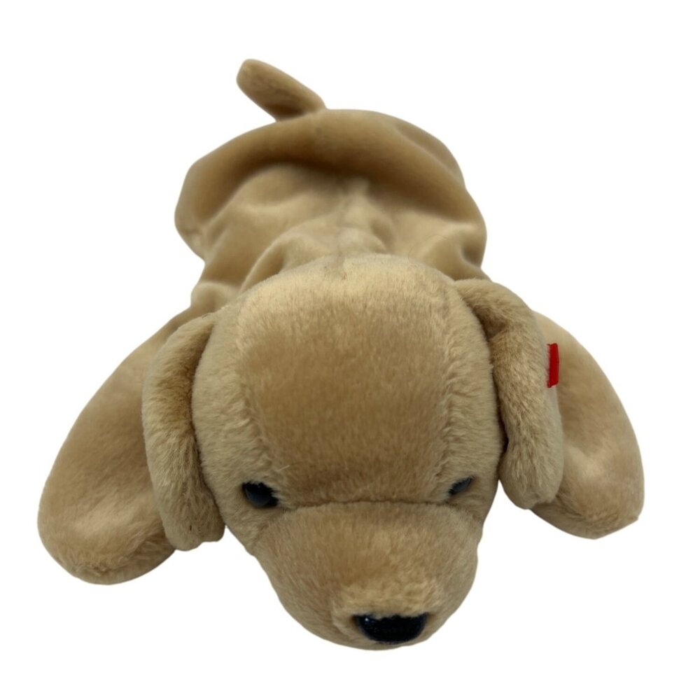 Ty Beanie Baby Fetch Dog Plush 1997 Retired Collectible Soft Tan Polyester 8"